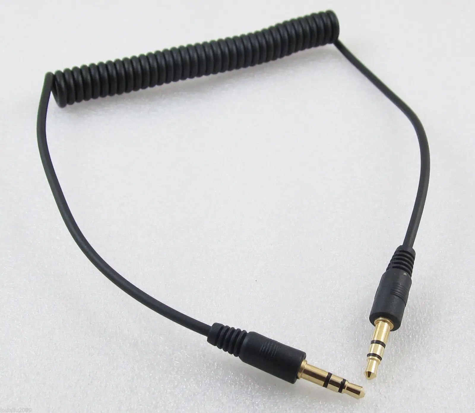 El más nuevo oro 3,5mm 1/8 "estéreo macho a macho Cable de audio estirado envío rápido