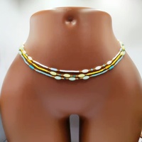 Chaîne de taille lumineuse plaquée or avec perles de riz, chaîne de ventre détachable en strass, chaîne de corps sexy pour la plage et la mode, chaîne religieuse