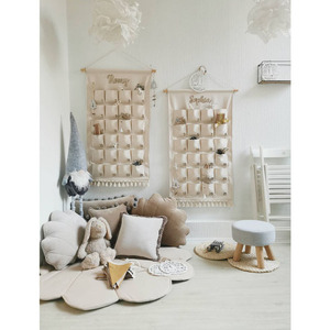 Calendario <span class=keywords><strong>de</strong></span> Adviento <span class=keywords><strong>de</strong></span> Lona <span class=keywords><strong>de</strong></span> Algodón para Colgar en la Pared, 24 Bolsillos, Nombre Personalizado, Decoración Navideña para Niños - Product Image 2