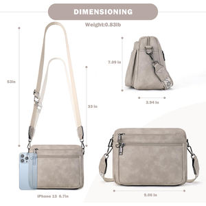 Bolso Bandolera de <span class=keywords><strong>Mujer</strong></span> en Piel Sintética con Cierre de Cremallera, Cartera Integrada Mediana, Correa Ancha Ajustable y Forro de Poliéster - Product Image 2