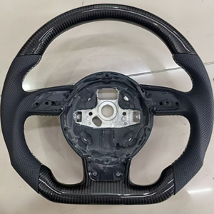 Volant en cuir et fibre de carbone noire pour <span class=keywords><strong>Audi</strong></span> S1 S3 S4 S5 S6 S7 S8 A1 A3 A4 A5 <span class=keywords><strong>A6</strong></span> A7 B9 B8.5 B8 R8 TT TTRS TTS Q3 Q5 - Product Image 1