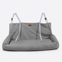 Coussin de siège auto pour chien imperméable à trois côtés avec deux sangles de sécurité réglables pour siège arrière - Utilisation toutes saisons