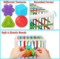 Jouet Bébé 1-2 Ans Montessori Jeux Sensoriels pour Bébé 6 9 12 18 Mois Trieur de Formes avec Balles Texturées et Balles Sensorielles Activité