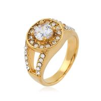 Cincin Emas 18K Baja Anti Karat dengan Batu Zirkon Penuh, Cincin Eternity CZ Mewah nan Anggun, Cincin Pernikahan Elegan untuk Wanita, Hadiah untuk Pengiring Pengantin
