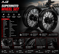Roues à rayons en aluminium anodisé CNC Stark Varg 17" Supermoto F3.5/R5.0 pour moto électrique tout-terrain Enduro haute performance
