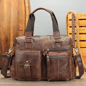 Designer Men Messenger <b>Bag</b> <b>Leather</b> Briefcase Laptop <b>Bag</b> Large Capacity Men Handbag Genuine <b>Leather</b> Travel <b>Bag</b> for Men - Product Image 2