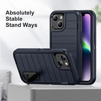 Coque de téléphone antichoc à couverture intégrale pour iPhone, coque de protection bicolore avec support pliable pour iPhone 15 Pro Max 15Plus