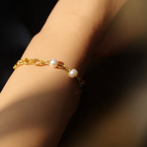 Bracelet en perles en acier inoxydable 316L plaqué or PVD, bijoux durables et résistants pour femmes - Product Image 3