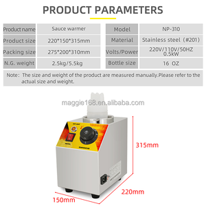 เครื่องบรรจุซอสแยมไฟฟ้า 1 ขวด พร้อมเครื่องจ่ายซอสแบบร้อนสำหรับชีส ช็อคโกแลต และเครื่องปรุงรส - Product Image 6