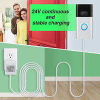 Transformateur de sonnette 24V CA, adaptateur avec câble C de 5m, alimentation sans courant de sortie, compatible Ring Nest Hello Wyze Eufy Video