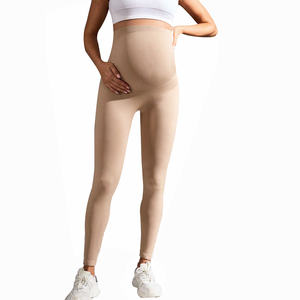 Flw XXL Schwangere Frauen Hohe Taille Atmungsaktive Yoga hosen Elastische Taille Bauch Kompression Workout Mutterschaft sport Spandex/Nylon - Product Image 1