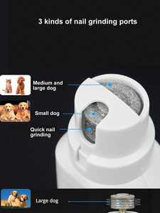 कुत्तों के लिए शांत पर्यावरण के अनुकूल प्लास्टिक नाखून ग्राइंडर usb usb संचालित सौम्य पंजे ट्रिमर कारखाने प्रत्यक्ष पालतू सौंदर्य उपकरण - Product Image 4