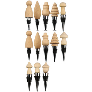 Wood Wine Stopper Set Solid Wood Bottle Seal For Home Use Simple Style Sealing - Product Image 3