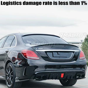 Aileron de coffre arrière en fibre de carbone pour Mercedes Benz Classe C berline W205 2015-2021 Déflecteur style C63s AMG PSM Noir brillant - Product Image 2