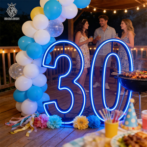 ปรับแต่งไฟนีออน LED ตัวอักษรและตัว<span class=keywords><strong>เลข</strong></span>ขนาดใหญ่พิเศษสำหรับตกแต่งงานวันเกิด งานแต่งงาน งานครบรอบ และงานอีเว้นท์ต่างๆ - Product Image 4