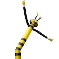 Homme-tube gonflable géant personnalisé en forme d'abeille, Sky Dancer publicitaire pour la promotion et la décoration