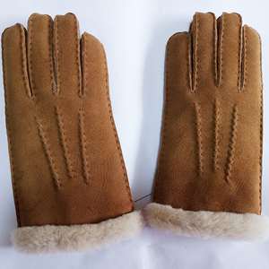 2025 hiver hommes en peau de mouton <span class=keywords><strong>gants</strong></span> en cuir Double face respirant poignet-longueur décontracté pour un usage quotidien - Product Image 3