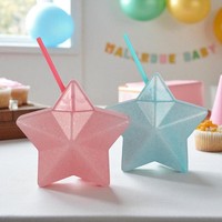 Gobelet de fête en plastique avec paille et couvercle, réutilisable, pour événements, personnalisable avec logo, vente en gros