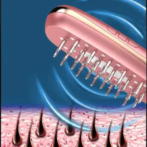 휴대용 다기능 EMS 적외선 블루 전기 레이저 마사지 탈모 방지를위한 모발 성장 빗