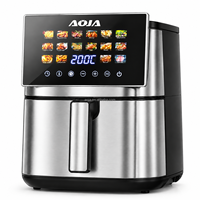 Friteuse à air OEM 2026 de grande capacité 8L, 2000W, système de chauffage quadruple, 16 programmes prédéfinis, fenêtre visible, corps en acier inoxydable, appareil de cuisine numérique