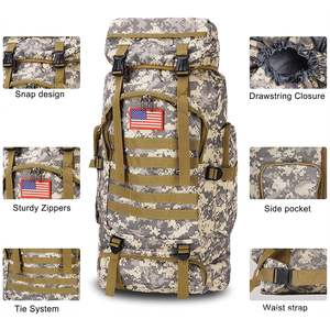 Sac à dos tactique City Ruins Color 80L avec trousse de premiers soins, équipement de survie, randonnée, camping, sac d'aventure en plein air, unisexe - Product Image 4