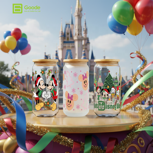 Autocollants de transfert lavables pour gobelets PET 16oz Goode Factory en gros, motif dessin animé Noël <span class=keywords><strong>Mickey</strong></span>, écologiques, faciles à coller, résistants aux UV - Product Image 3