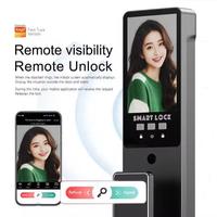 Cerradura de Puerta Inteligente Tuya WiFi con Reconocimiento Facial 3D Automático, Batería Integrada de 4200mAh, Pantalla de 4.5 Pulgadas, Acceso por Código, Huella Dactilar y Reconocimiento Facial