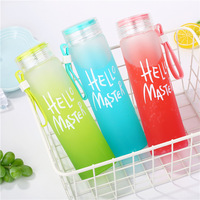 Seaygift botol air kaca buram kreatif, botol air gaya panjang 400ml harga rendah grosir warna-warni
