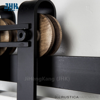 Portes encastrées en bois massif JHK-Flush-14, portes en MDF, prix de gros, designs d'intérieur, porte de grange à un panneau avec verre