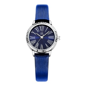 SK Pronto per la Spedizione SINOBI K0223L <span class=keywords><strong>Orologio</strong></span> da <span class=keywords><strong>Donna</strong></span> alla Moda 27mm Quadrante Argento Oro <span class=keywords><strong>Blu</strong></span> Cinturino in Pelle <span class=keywords><strong>Orologio</strong></span> da Polso al Quarzo - Product Image 6