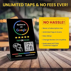 RFID tùy chỉnh UV 13.56MHz menu mã QR <span class=keywords><strong>Google</strong></span> xem xét Acrylic NFC đứng touchless hiển thị tap đứng để quét cho hiển thị <span class=keywords><strong>Google</strong></span> - Product Image 5