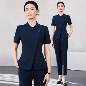 Women's Professional Short Sleeve Suit Set Formal Breathable Worsted Business Commute Interview Wear - Product Image 1