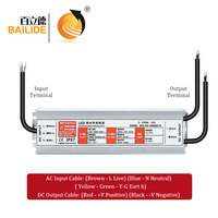 Alimentation à découpage étanche Bailide 12V 20.8A / 24V 10.4A pleine puissance, efficacité 85% pour écrans LED et systèmes de sécurité