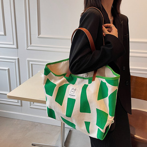 2022 vendita calda all'ingrosso borsa da spiaggia in cotone borse di tela con cinturini in pelle borse a <span class=keywords><strong>tracolla</strong></span> borse da <span class=keywords><strong>donna</strong></span> borse da <span class=keywords><strong>donna</strong></span> - Product Image 5