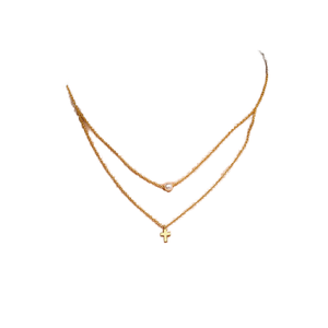 Conjunto de Collares de Acero Inoxidable Chapado en Oro de 18K para Mujer - Cadena de Eslabones Geométricos y Joyería Minimalista con Perlas - Product Image 1