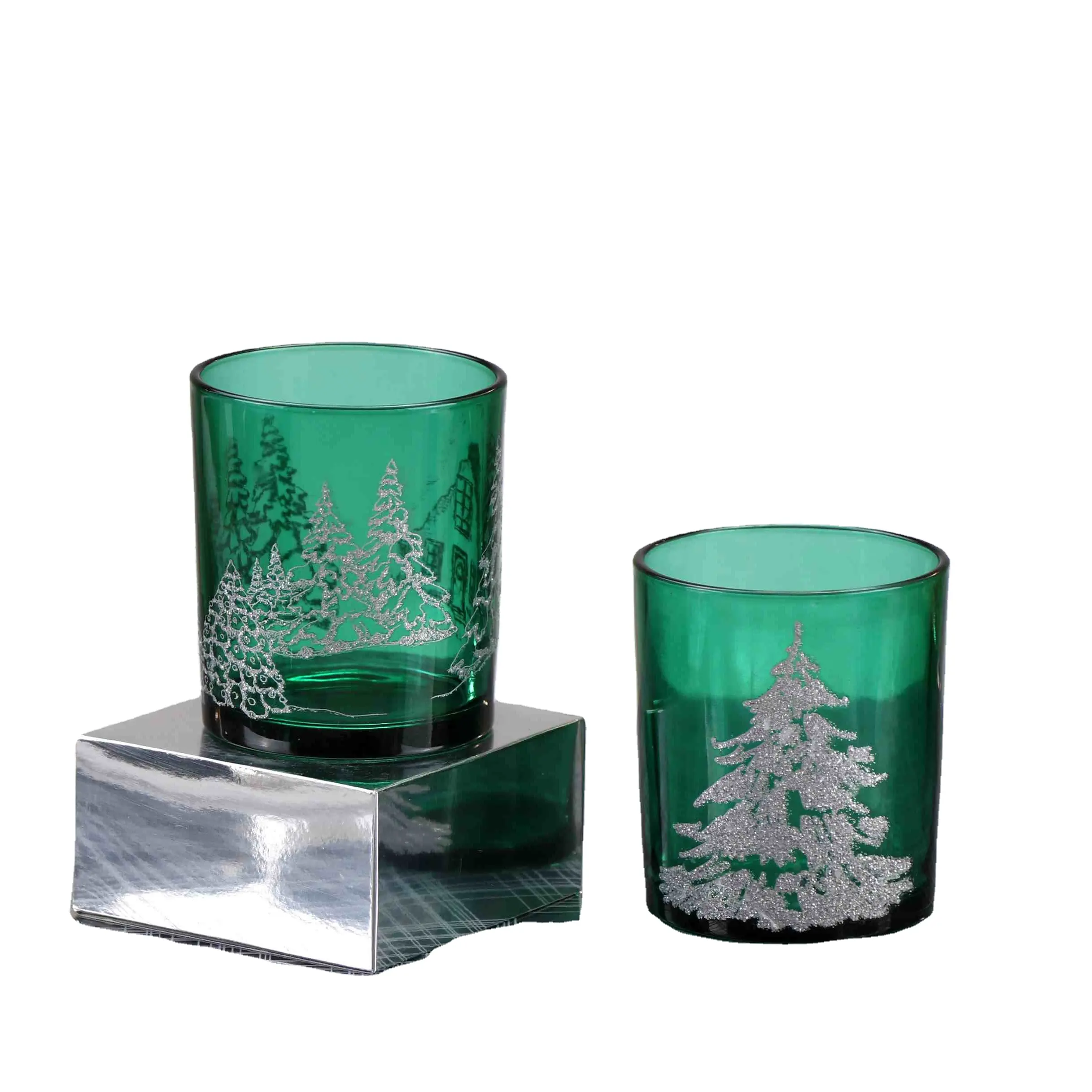 Benutzer definierte Muster Kerzenhalter dekorative OEM Kerzen gefäße geprägt große leere Kerze Behälter Glas großes Glas in loser Schüttung