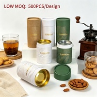 Tube à thé rond en kraft biodégradable écologique, boîte de rangement pour thé noir, thé oolong, thé aux herbes, avec couvercle en métal