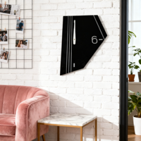 Jam Dinding Gaya Antik Art Deco Modern dari MDF, Model Pendulum Satu Sisi dengan Jarum Penunjuk Waktu, Cocok untuk Dekorasi Rumah atau Kantor