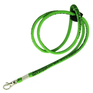 Custom Adjustable Length Neck Strap Elastic Round Cord Lanyard For Phone