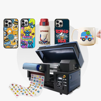 Printer UV DTF 3 in 1 4060 A3/A2, Opsional Flatbed/Silinder, Printer Inkjet untuk Pencetakan Stiker Film DTF dengan Head Print EPS