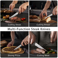 Ensemble de 4 couteaux de cuisine de luxe en acier inoxydable ultra tranchant de 4.5 pouces avec manche en ABS Promotion de couteaux à steak