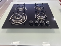 Kompor Gas Empat Tungku Kaca Temper Anti Gores Mudah Dibersihkan dengan Proteksi Pemadaman Api AC 110-220V untuk Hotel dan Rumah