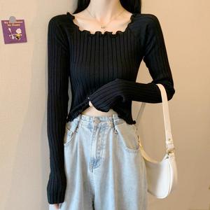 Suéter de punto fino de manga corta y larga para niña, estilo holgado, venta al por mayor - Product Image 5