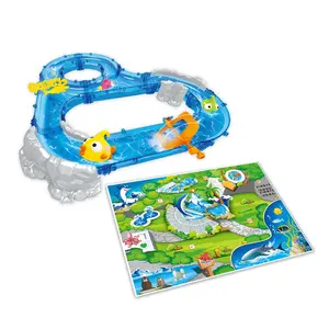Penjualan Laris Set Mainan Memancing Anak Kolam Permainan Memancing Jalur Air Taman Pancing Set dengan Saluran Air dan Tikar Tahan Air
