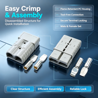 Connecteur SB mâle/femelle robuste de qualité industrielle 50A 120A 175A 350A 600V, ignifuge en PC, prise de batterie à connexion rapide pour l'énergie
