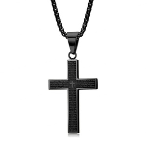 Collier pendentif croix délicat en acier inoxydable plaqué or 18 carats, résistant au ternissement, pour hommes et femmes - Product Image 4
