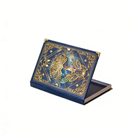 Caja de Cartón Premium Personalizada Tipo Libro Azul con Lámina en Relieve para Regalos de Lujo y Empaque de Marca