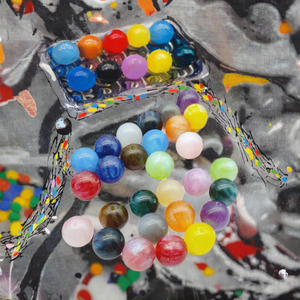 ANTAISEN 51234 New Arrival 16mm Galaxy Multi-Color Bling Glitter Powder Acrylic <b>Plastic</b> <b>Beads</b> Handmade Earring Necklace Handmade - Product Image 3