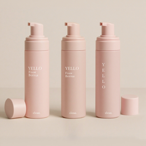 Envase de espuma esmerilado vacío <span class=keywords><strong>para</strong></span> <span class=keywords><strong>autobronceador</strong></span>, mousse, spray, limpiador facial, en colores rosa y blanco - Product Image 1