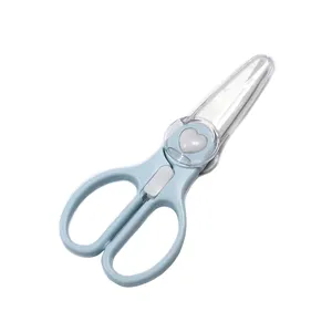 Custom PP Handle Food Cutting Kitchen Cutlery Zirconia Ceramic Salad Baby Scissors with Cover